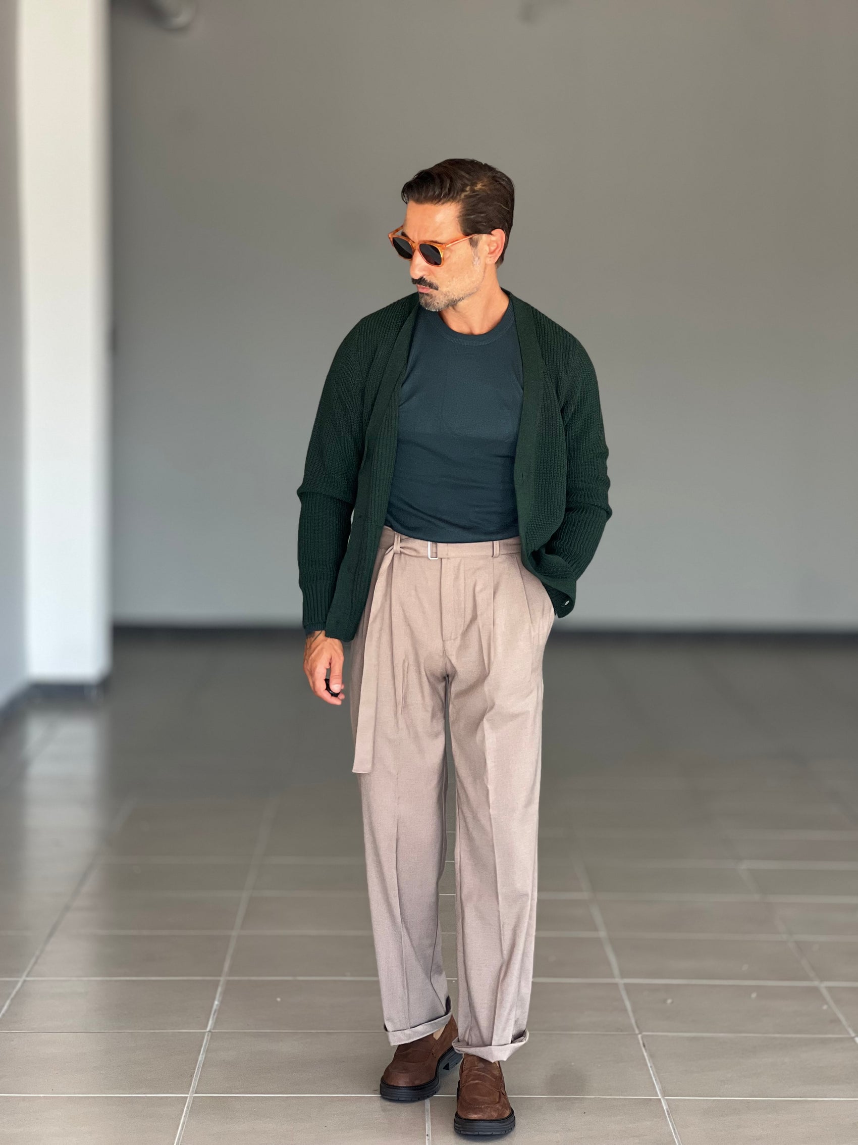 CARDIGAN VERDE MAGLIA INGLESE