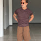 WHITE VISCOSE TROUSERS WITH REGULAR BOTTOM