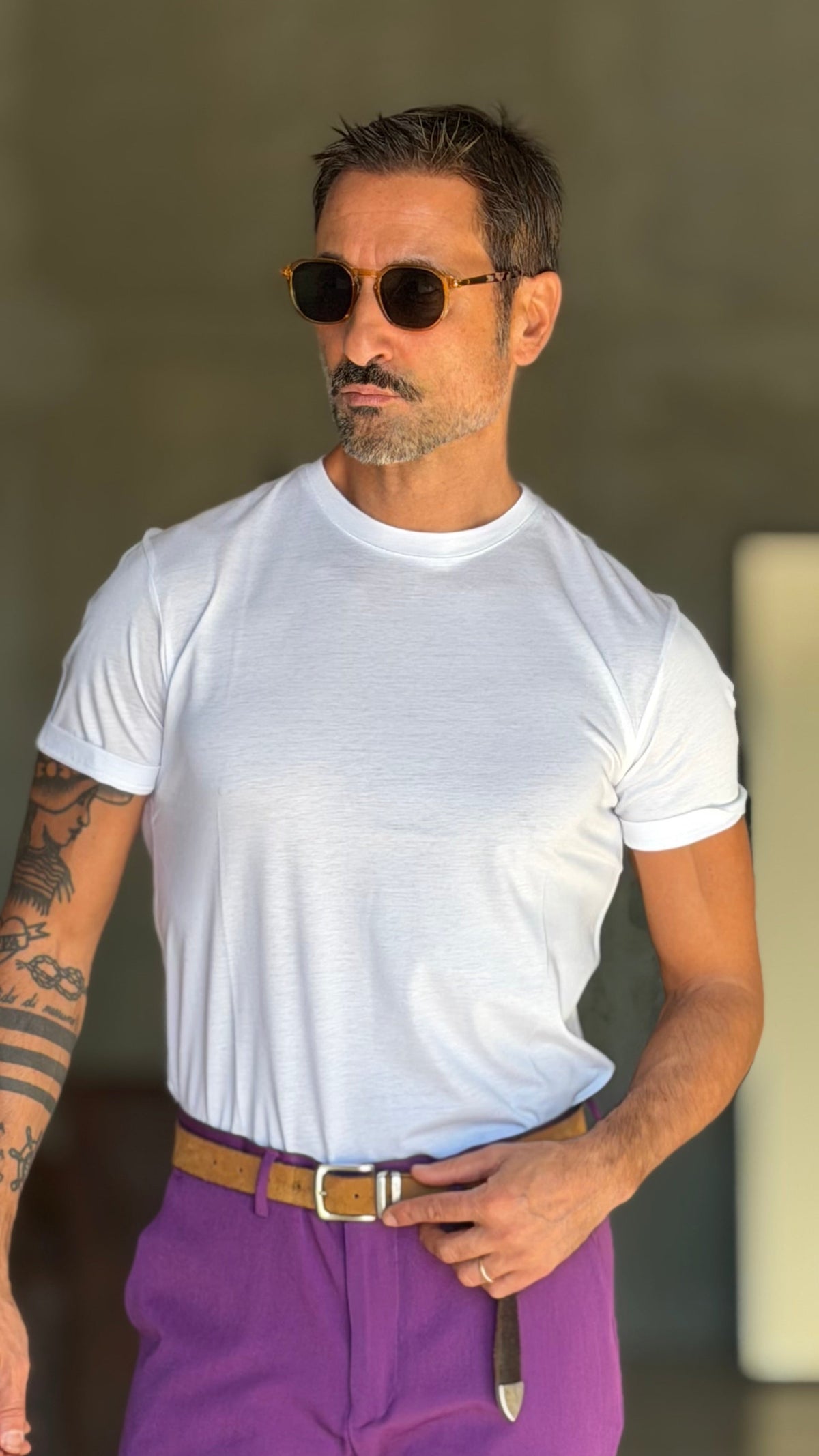 NEW T SHIRT BIANCA  EFFETTO FILO DI SCOZIA