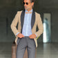 ABITO  SMOKING CAMMELLO  REVER NERO PANTALONE NERO