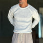 WHITE VISCOSE TROUSERS WITH REGULAR BOTTOM