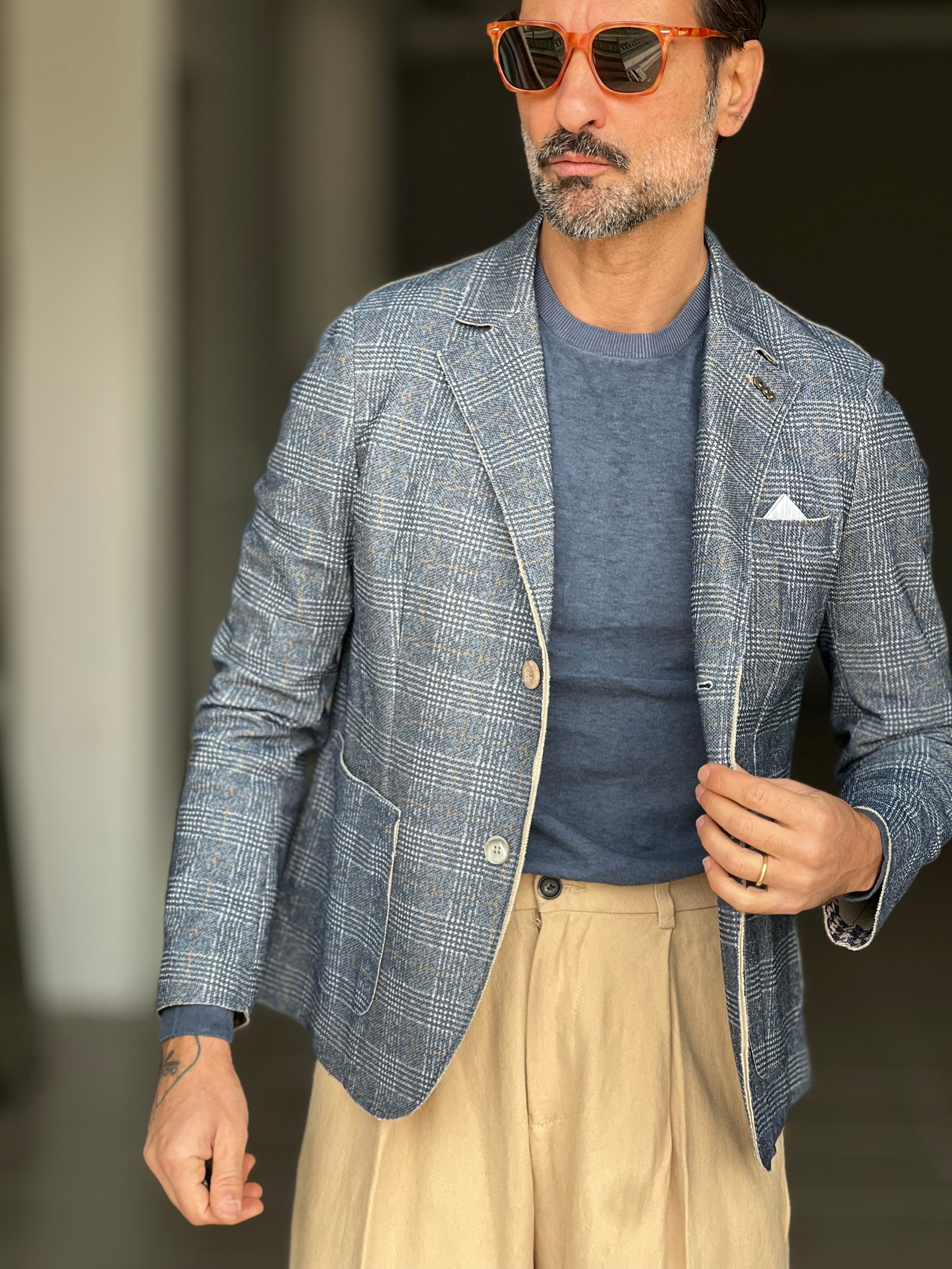 GIACCA KOON GALLES GRIGIA E BLU