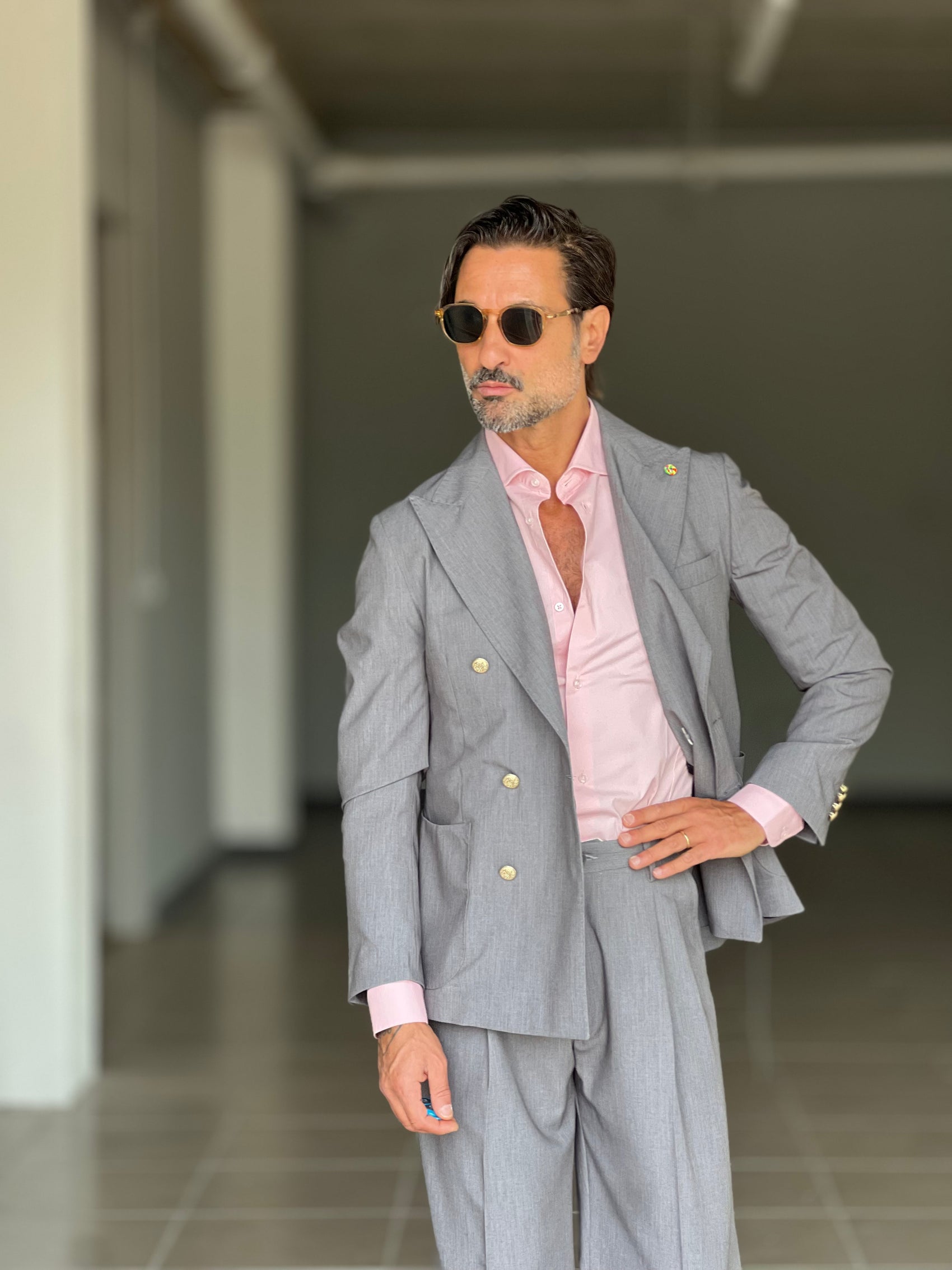 NEW CAMICIA ROSA  POPELINE DI COTONE STRECH