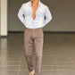 BLACK CHAIN ​​VISCOSE TROUSERS