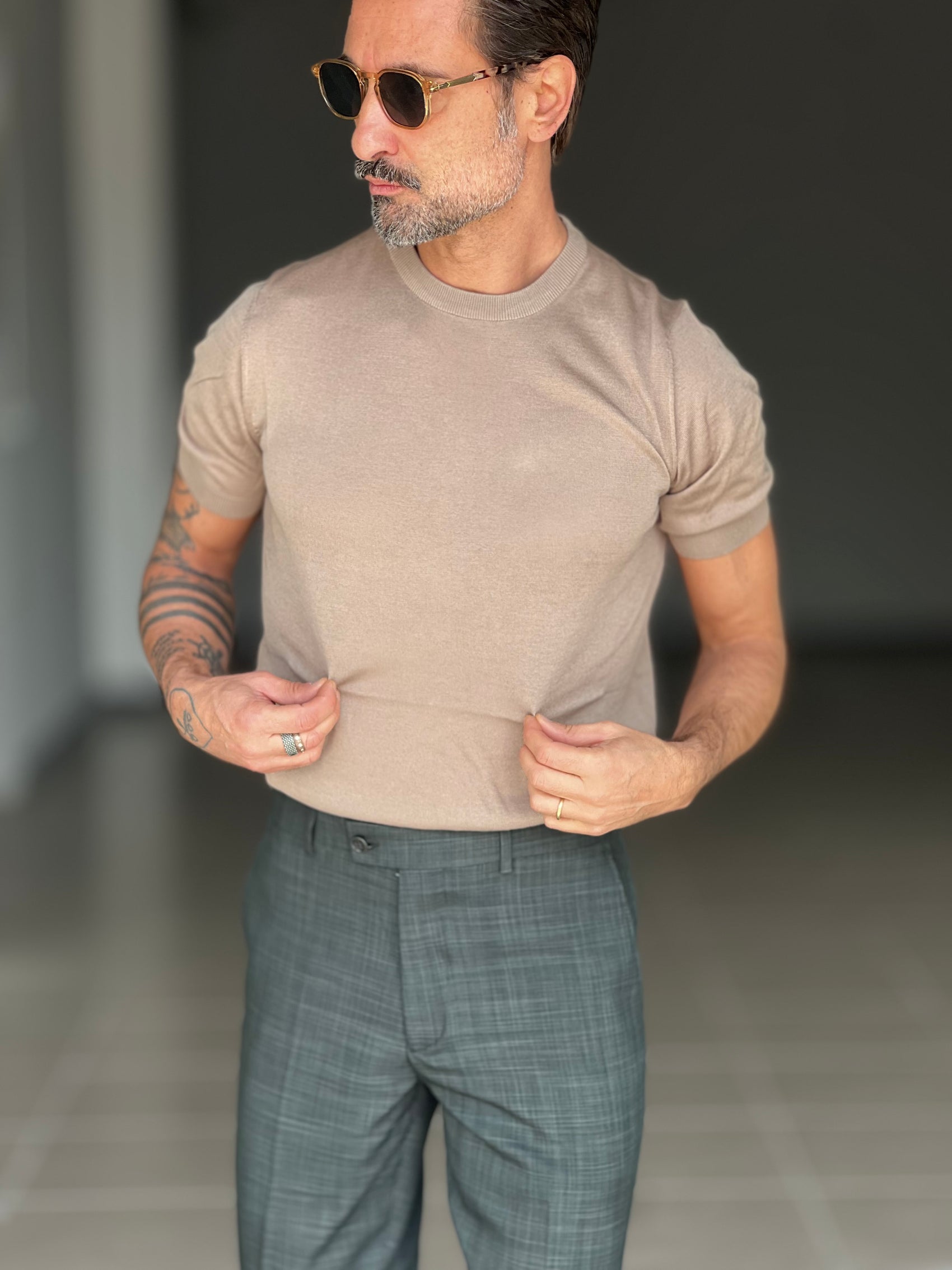 WHITE VISCOSE TROUSERS WITH REGULAR BOTTOM