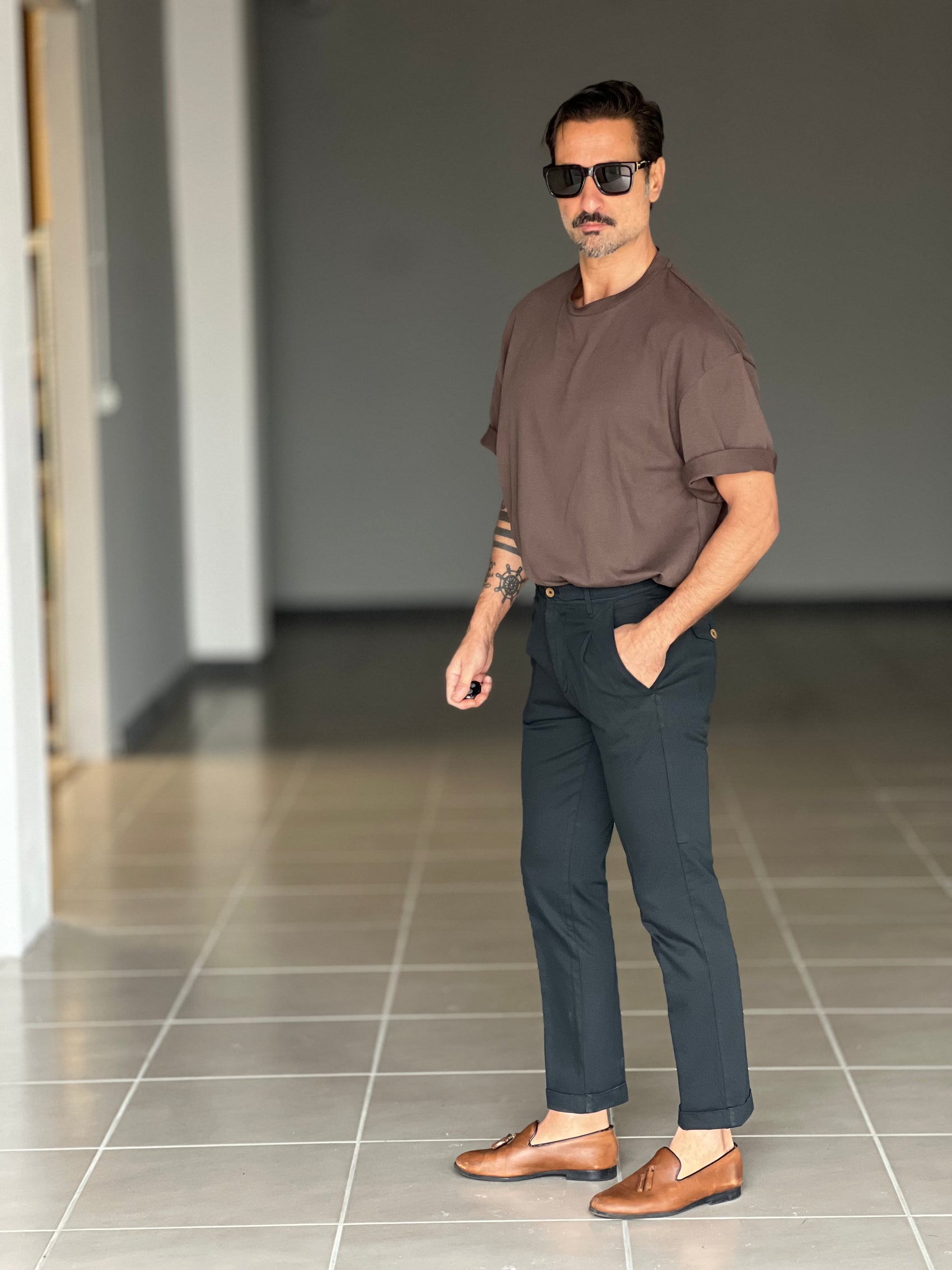 PANTALONE  PINCES  NERO   VISCOSA G PLAY