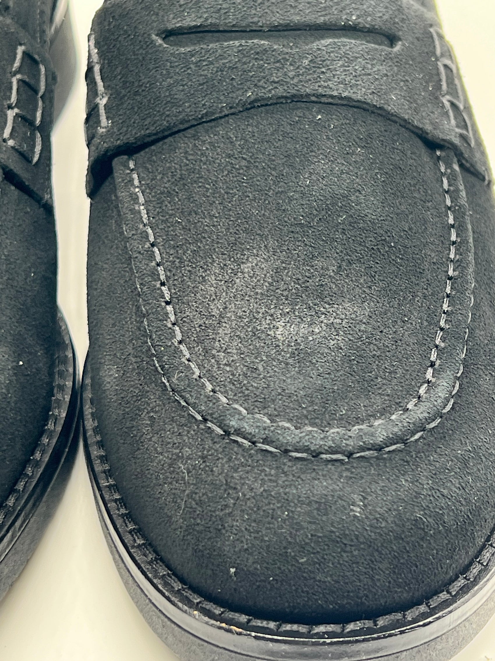 DOUBLE BUCKLE BLACK SUEDE LOAFERS