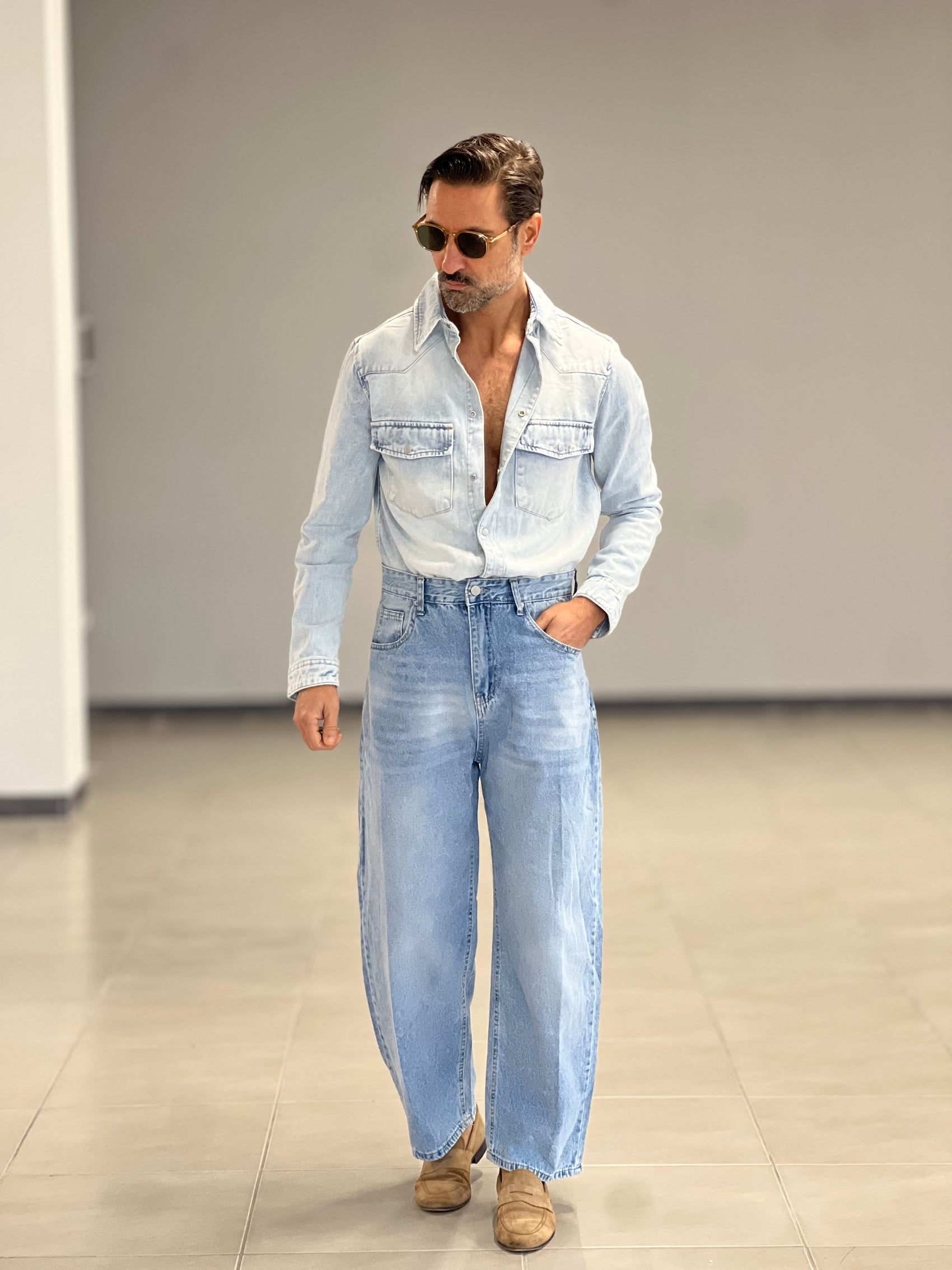 CAMICIA  DENIM LAVAGGIO ZERO DELAVE'