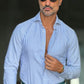 CAMICIA  DEPOT BACCHETTA BIANCA E CELSTE TESSUTO OPERATO