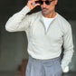 WHITE VISCOSE TROUSERS WITH REGULAR BOTTOM