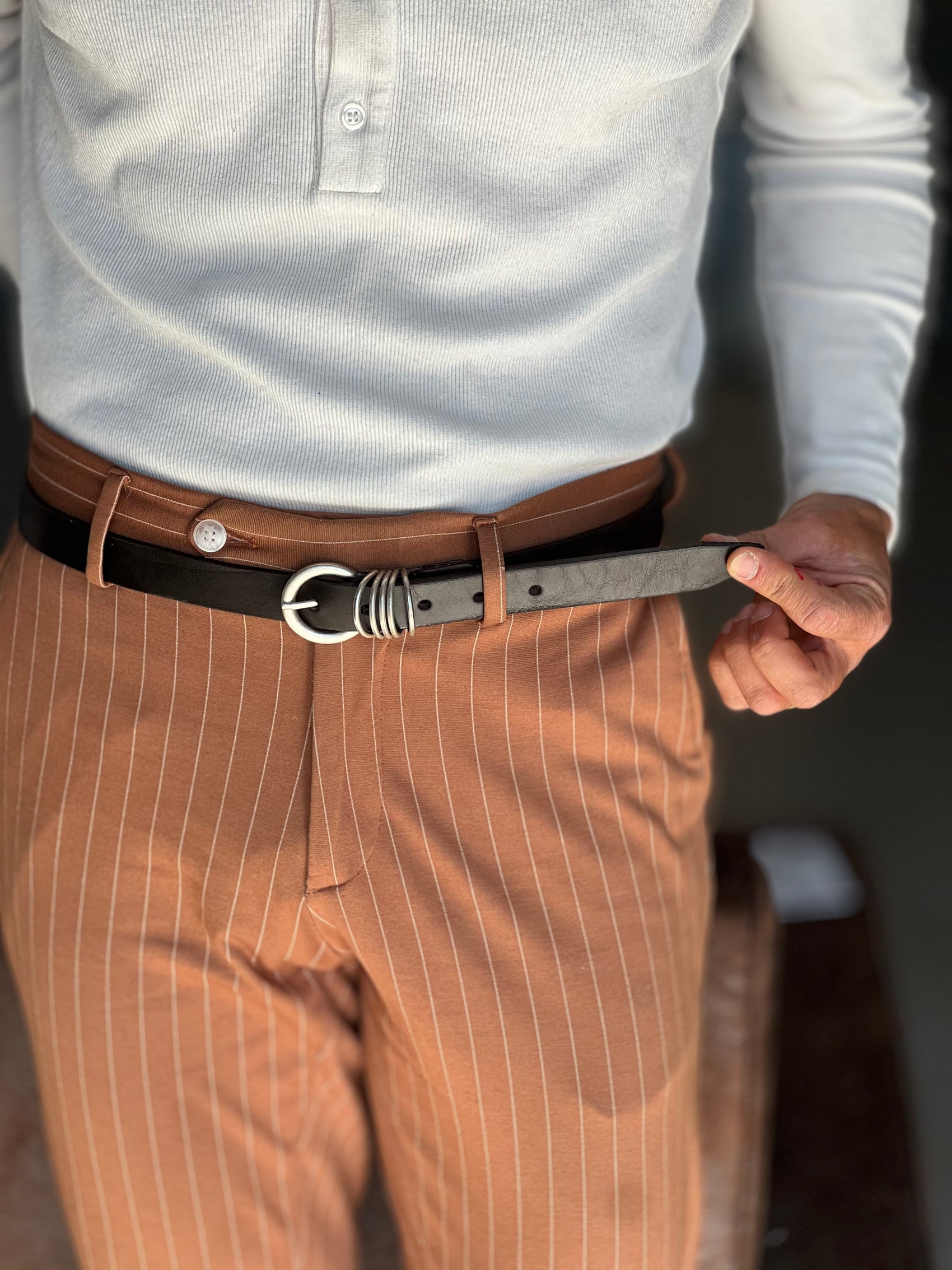 WHITE VISCOSE TROUSERS WITH REGULAR BOTTOM