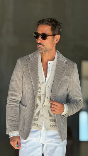GIACCA TORTORA  VELLUTO STRETCH ROCCIATORE