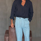 WHITE VISCOSE TROUSERS WITH REGULAR BOTTOM