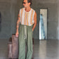 PANTALACCIO  VERDE MILITARE LINO