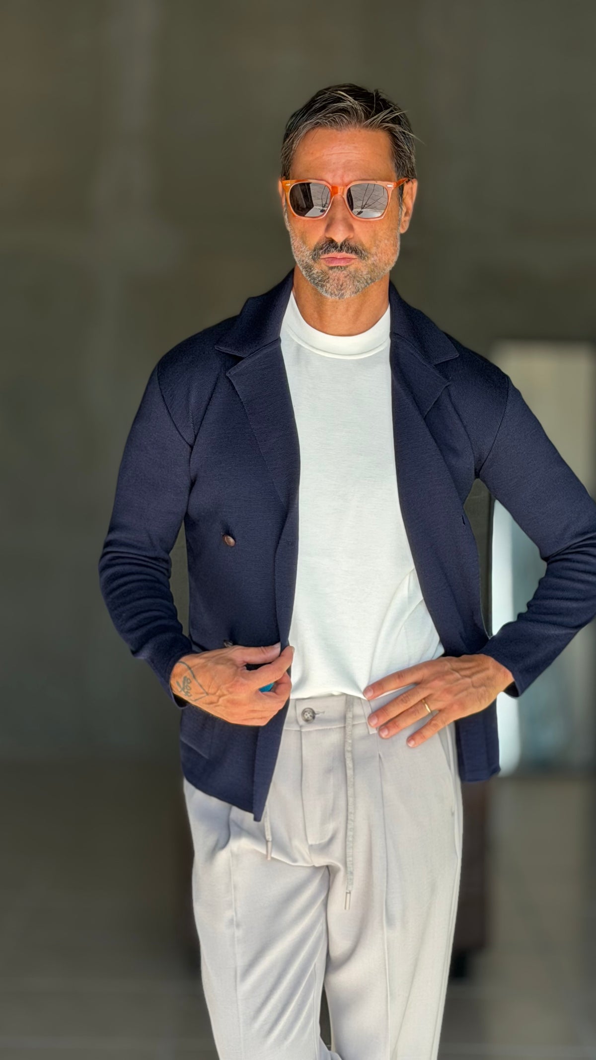 CARDIGAN BLU  DOPPIOPETTO
