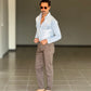 BLACK CHAIN ​​VISCOSE TROUSERS