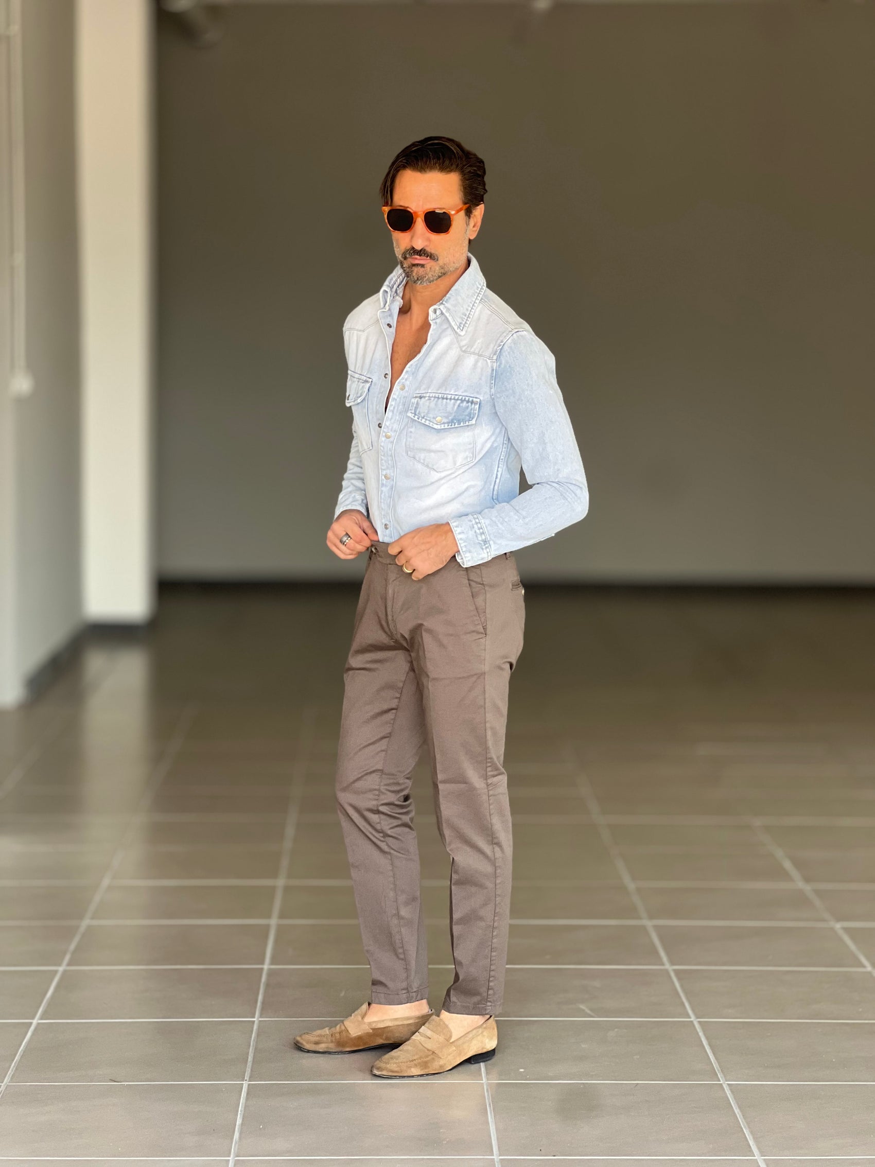 BLACK CHAIN ​​VISCOSE TROUSERS