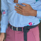 WHITE VISCOSE TROUSERS WITH REGULAR BOTTOM