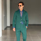 *ABITO VERDE MONOPETTO OPERATO PANTALONE MEZZAMOLLA 00200