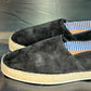 DOUBLE BUCKLE BLACK SUEDE LOAFERS