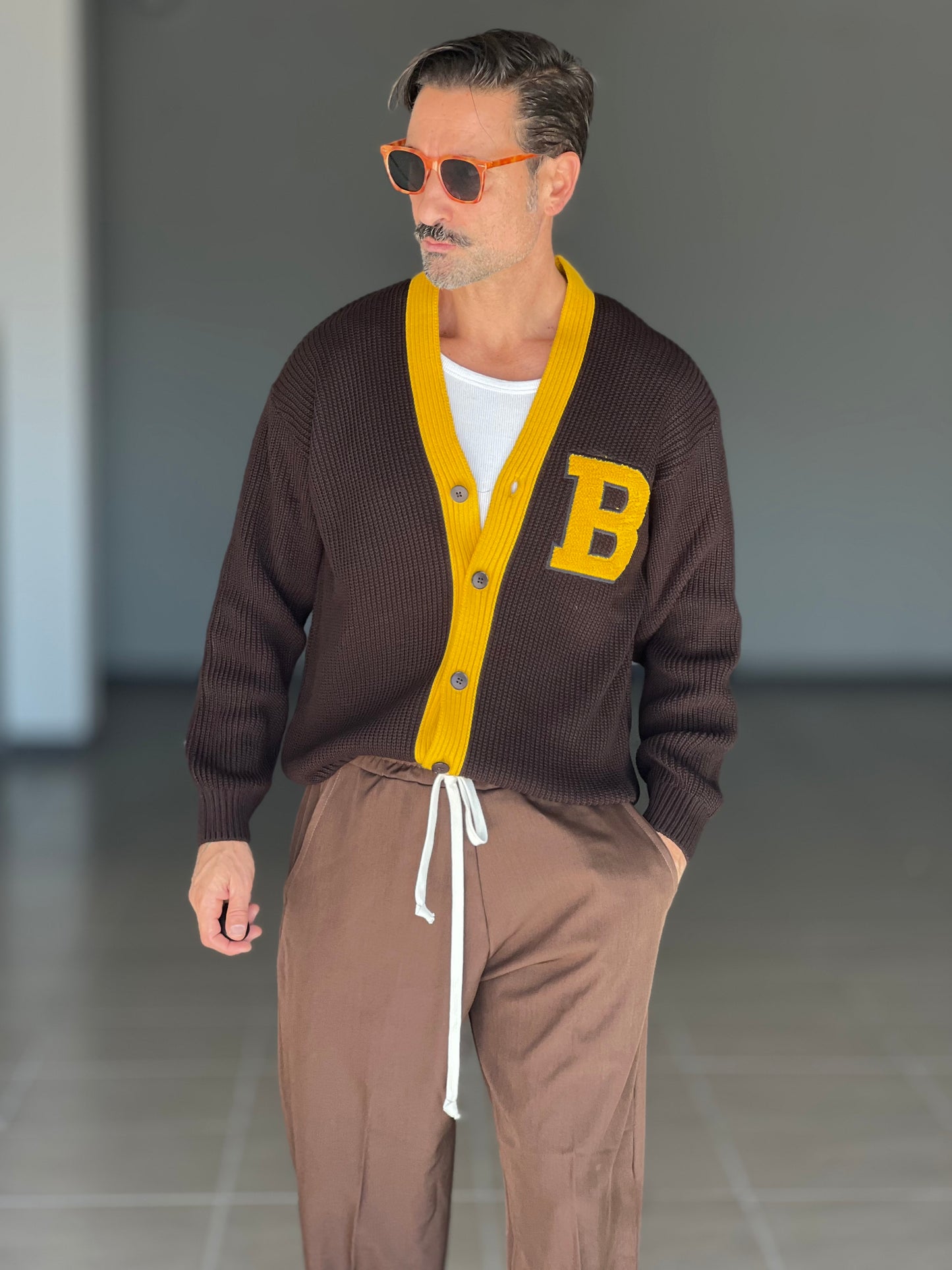 BLUE THREAD COTTON CREW NECK SWEATER