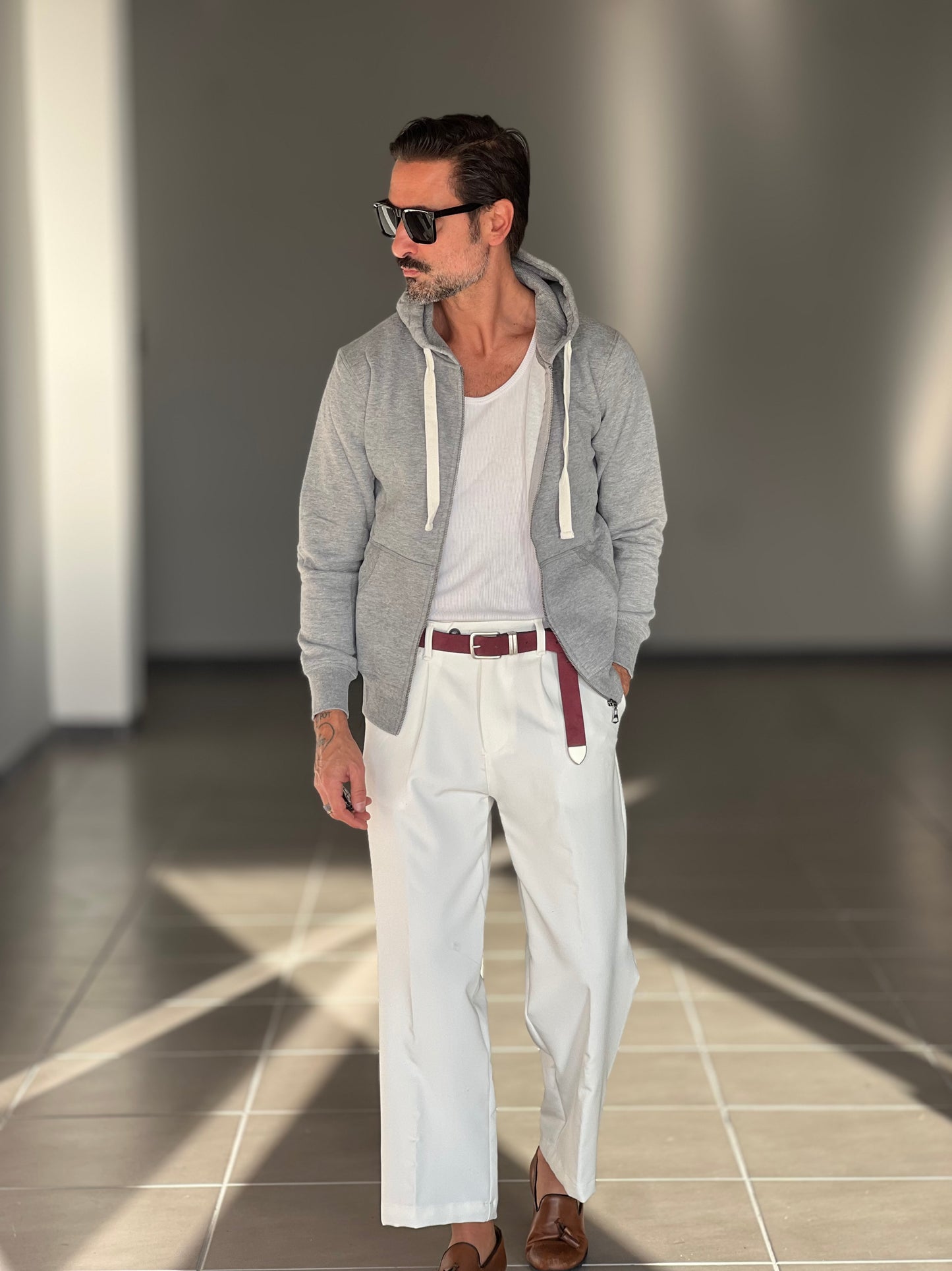 FELPA  GRIGIA DOPPIATA ZIP