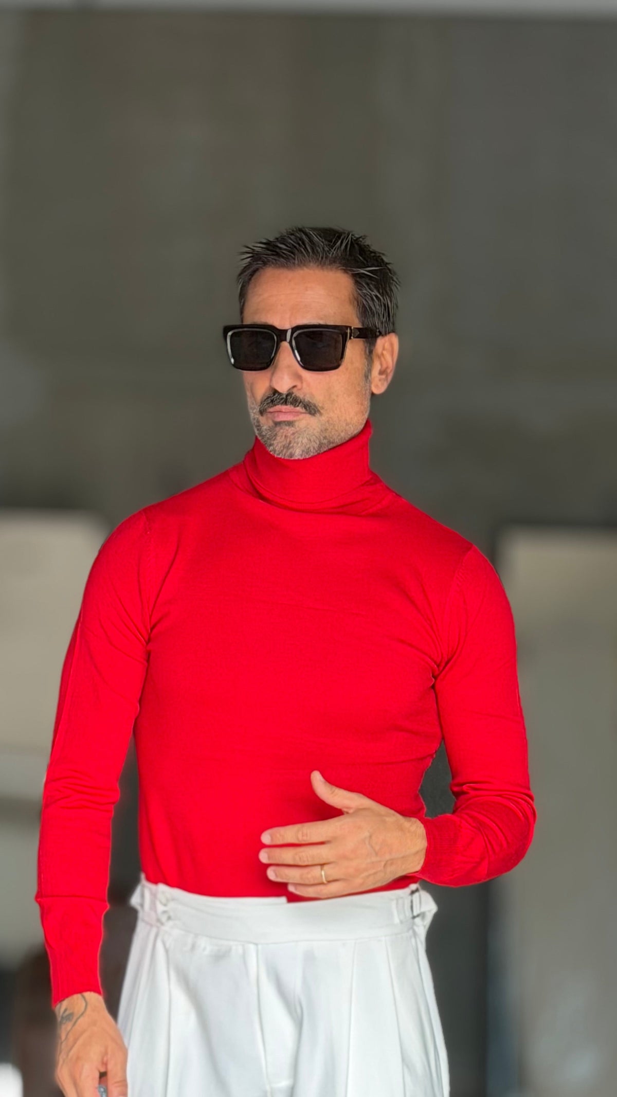 COLLO ALTO  COLOR ROSSO VISCOSA E MISTI