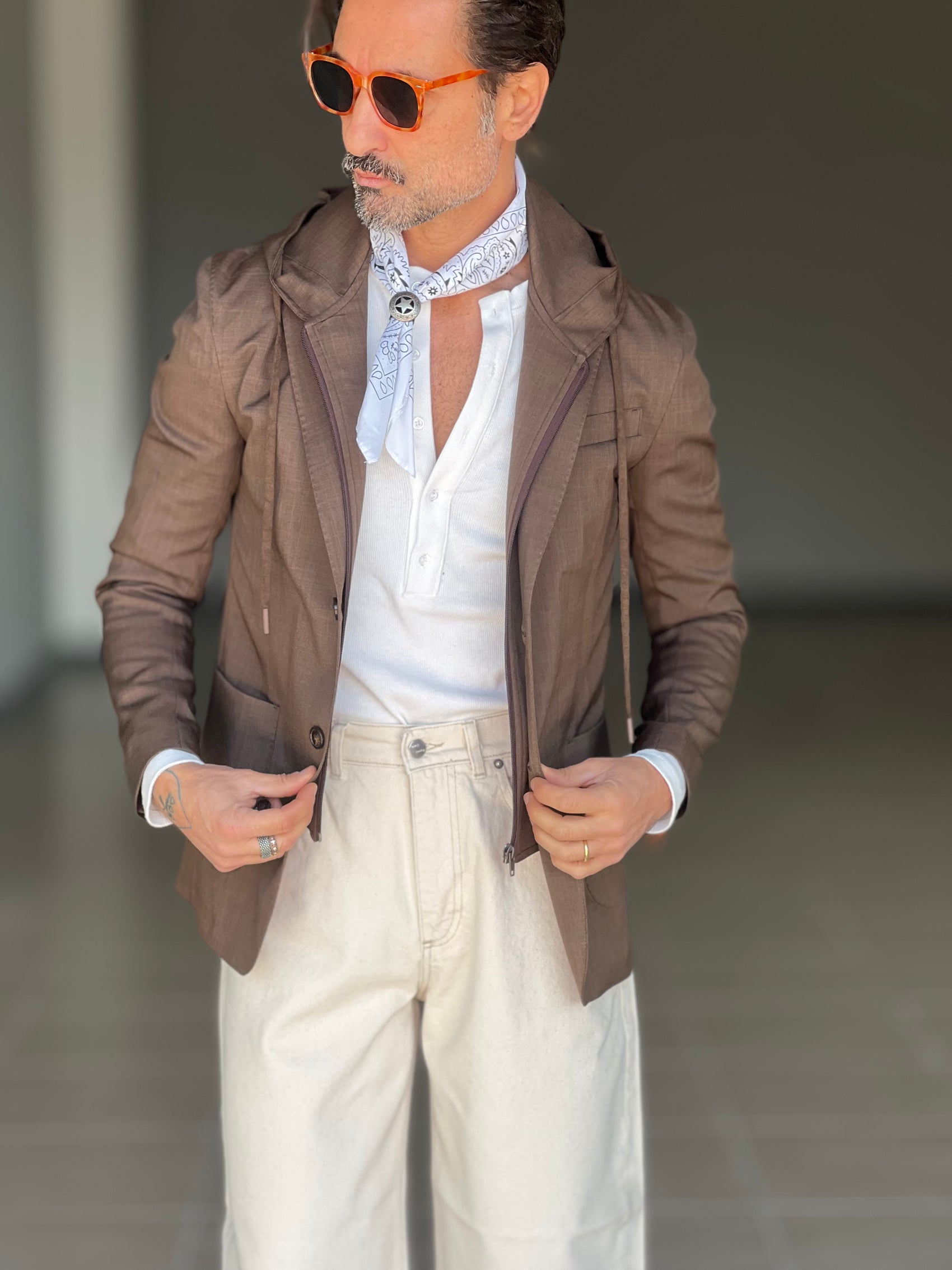 GIACCA MORO INTERNO FELPA REMOVIBILE EFFETTO TASMANIA. 106