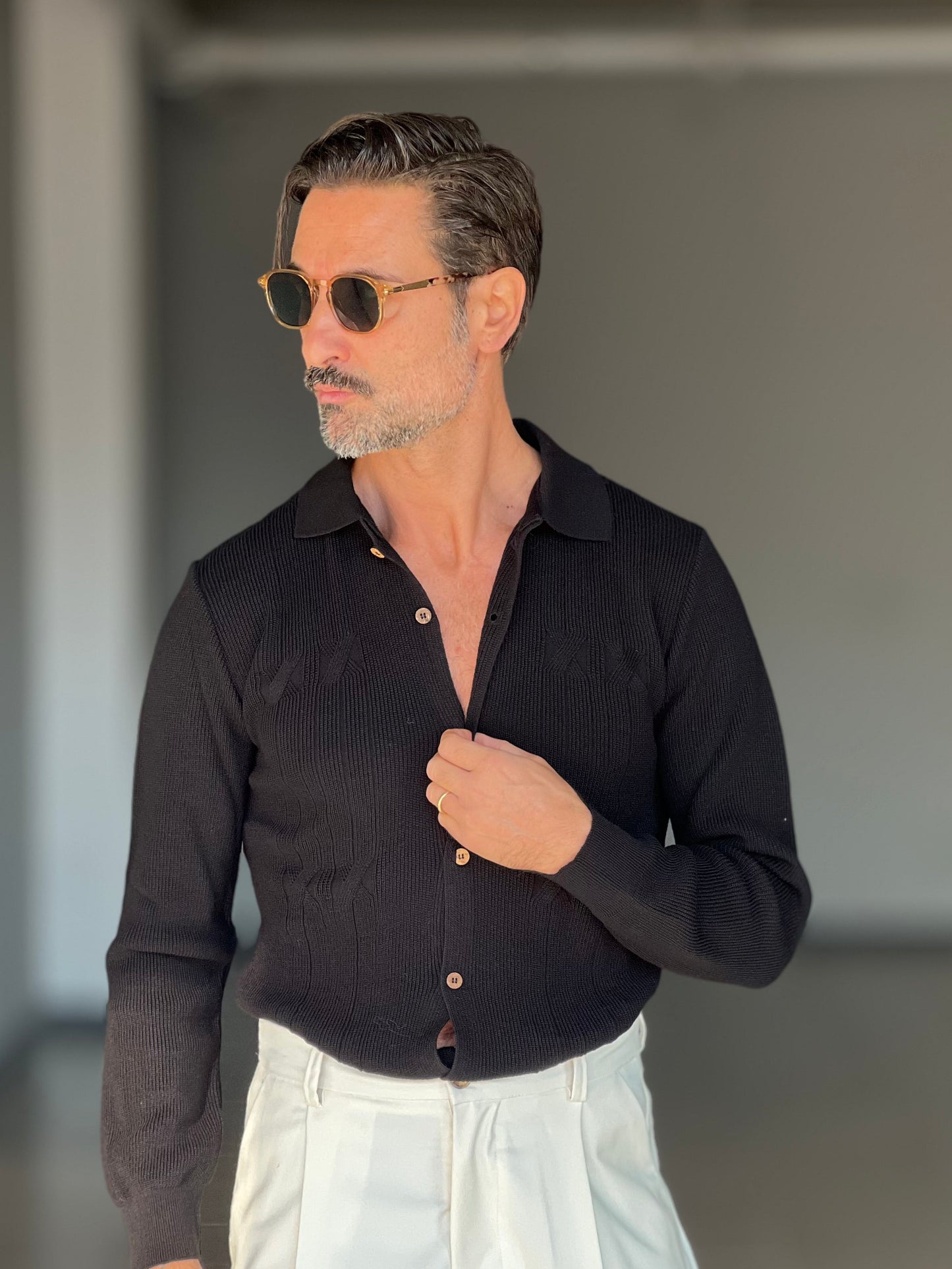 POLO CAMICIA NERA OPERATA