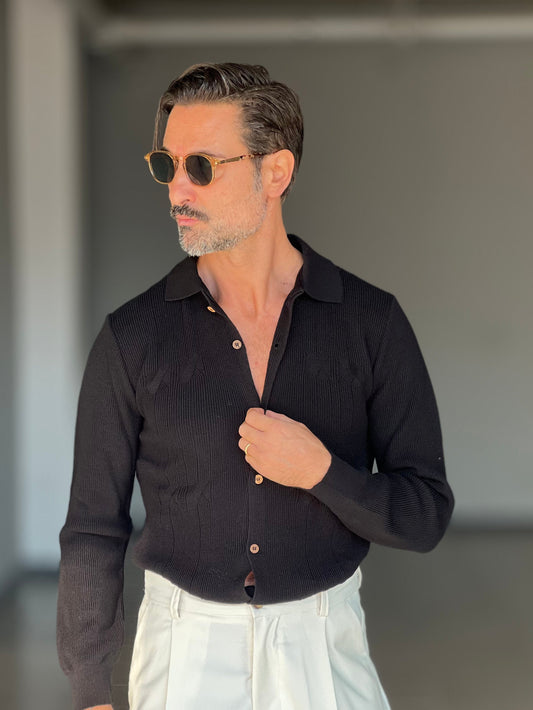 POLO CAMICIA NERA OPERATA