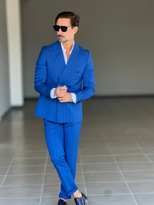 ABITO BLUETTE  GESSATO  DOPPIOPETTO