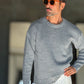 PULLOVER GRIGIO CHIARO  OVERFIT TESSUTO  MISTO EFFETTO SHETTLAND