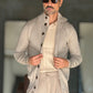 WHITE VISCOSE TROUSERS WITH REGULAR BOTTOM