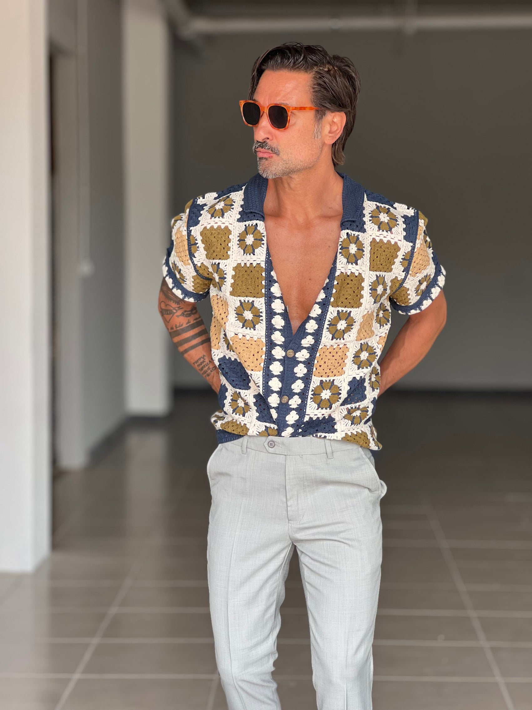 WHITE VISCOSE TROUSERS WITH REGULAR BOTTOM