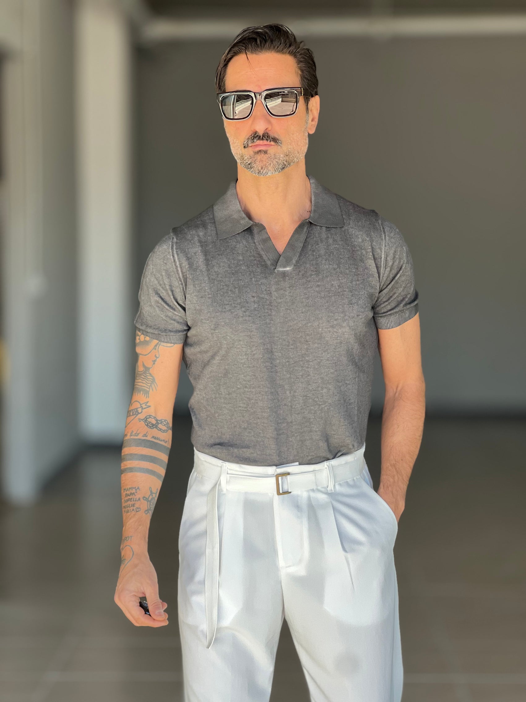 POLO XAGON GRIGIA  DELAVE' COTONE