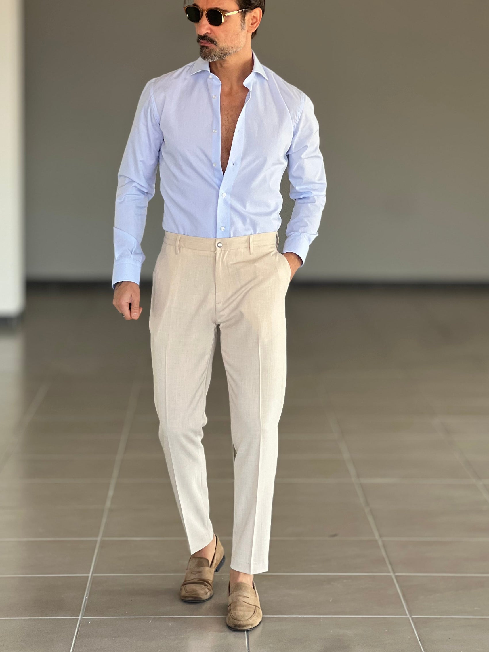 PANTALONE SABBIA ALTATENSIONE PINCES VISCOSA ( CODICE 34 )