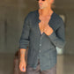 CAMICIA COREANA. NERA GOFFRATA COTONE  EFFETTO LINO 278