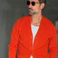 CARDIGAN ARANCIO MAGLIA INGLESE