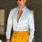 CAMICIA CELESTE STRETCH POPELINE DI COTONE SLIMFIT