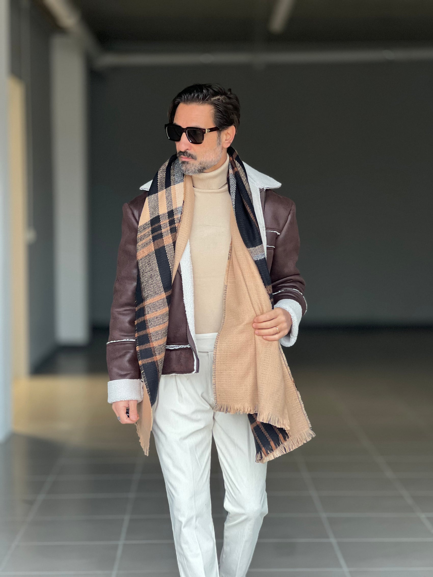 COLLO ALTO BEIGE  RASATO 2 FILI