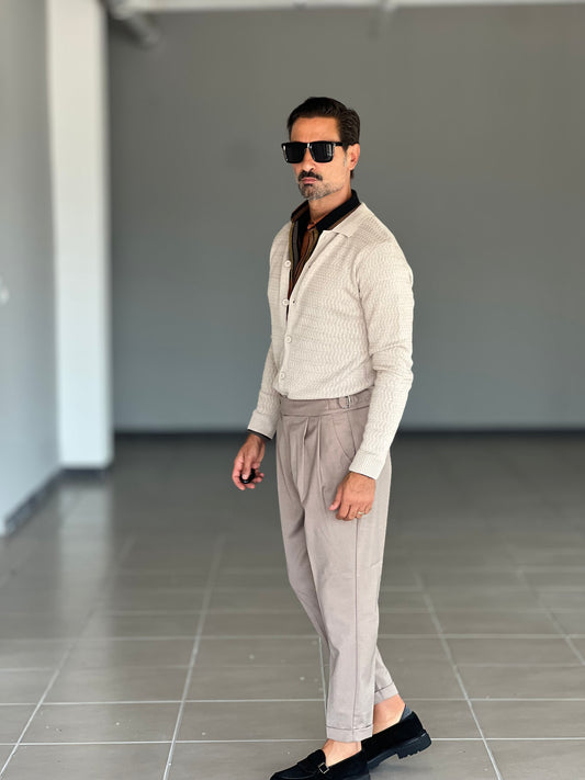POLO CARDIGAN CAMMELLO  TRAMATA