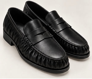 DOUBLE BUCKLE BLACK SUEDE LOAFERS