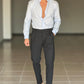 WHITE VISCOSE TROUSERS WITH REGULAR BOTTOM