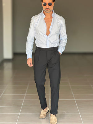 WHITE VISCOSE TROUSERS WITH REGULAR BOTTOM