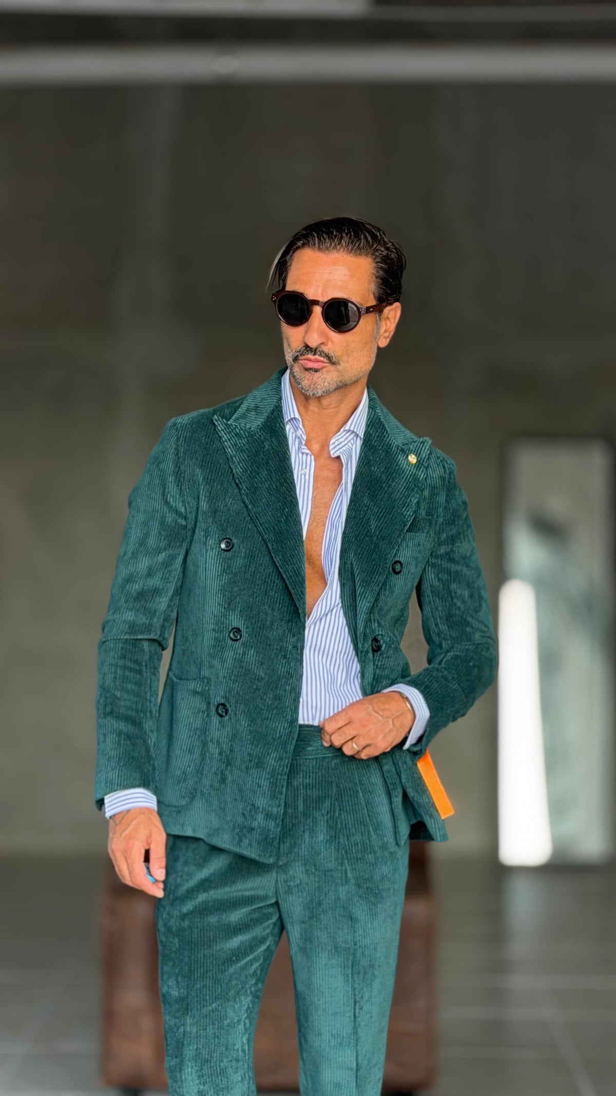 GIACCA DOPPIOPETTO VERDE   VELLUTO ROCCIA  004 (ABBINABILE  AL PANTALONE VELLUTO VERDE   OO4)