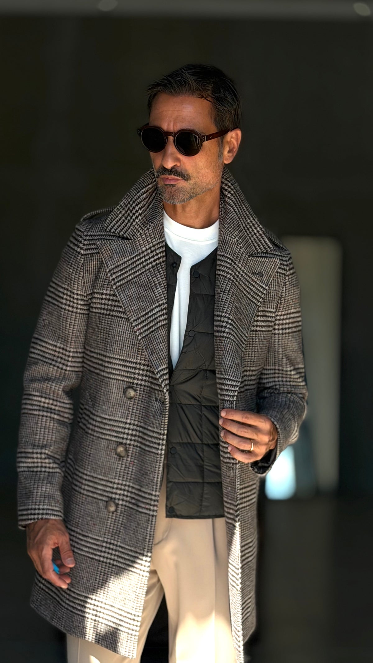 CAPPOTTO  DOPPIPETTO NERO GALLES PAOUL MIRANDA LANA E MISTI