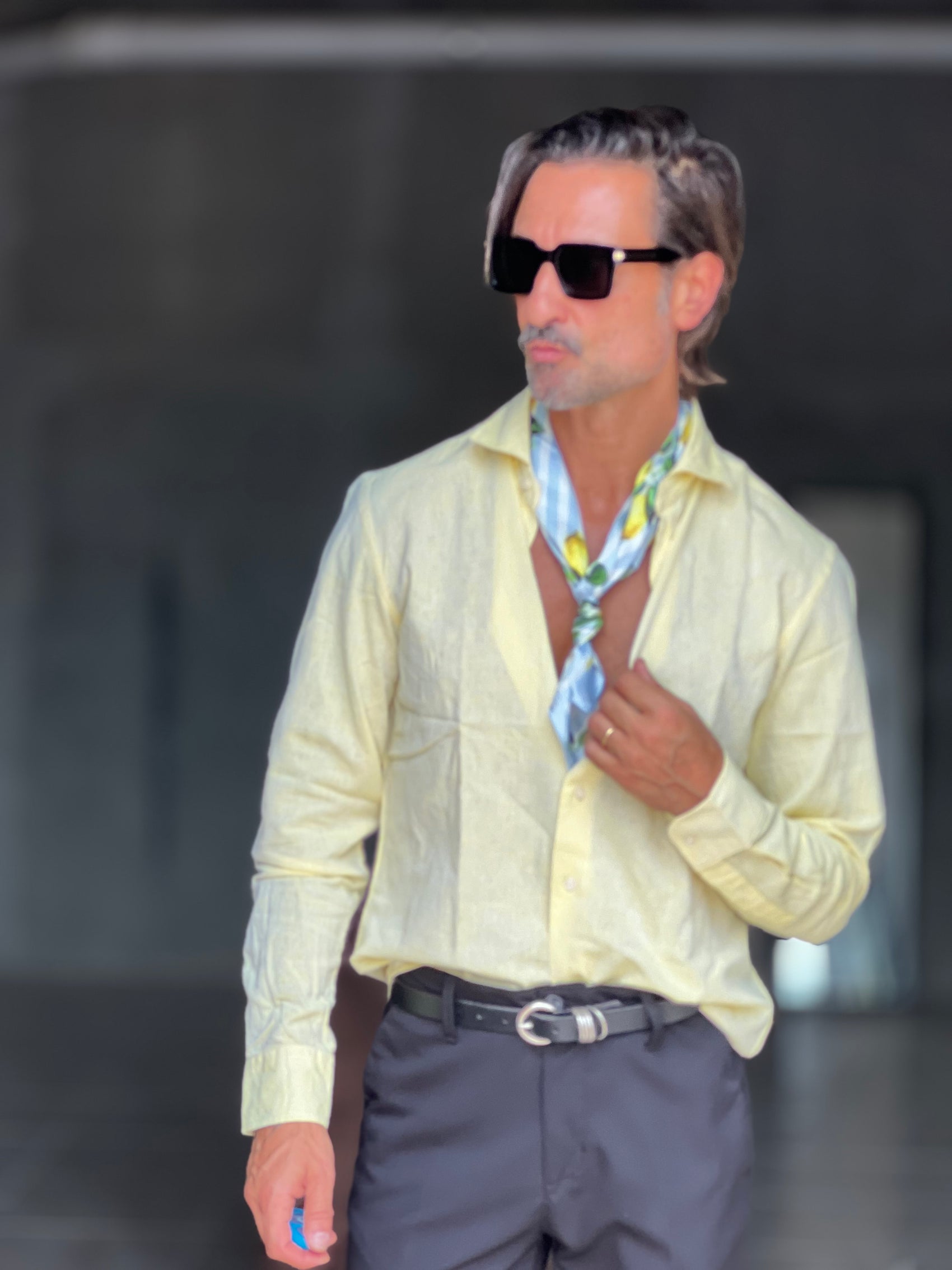 CAMICIA GIALLA LIMONE   LINO
