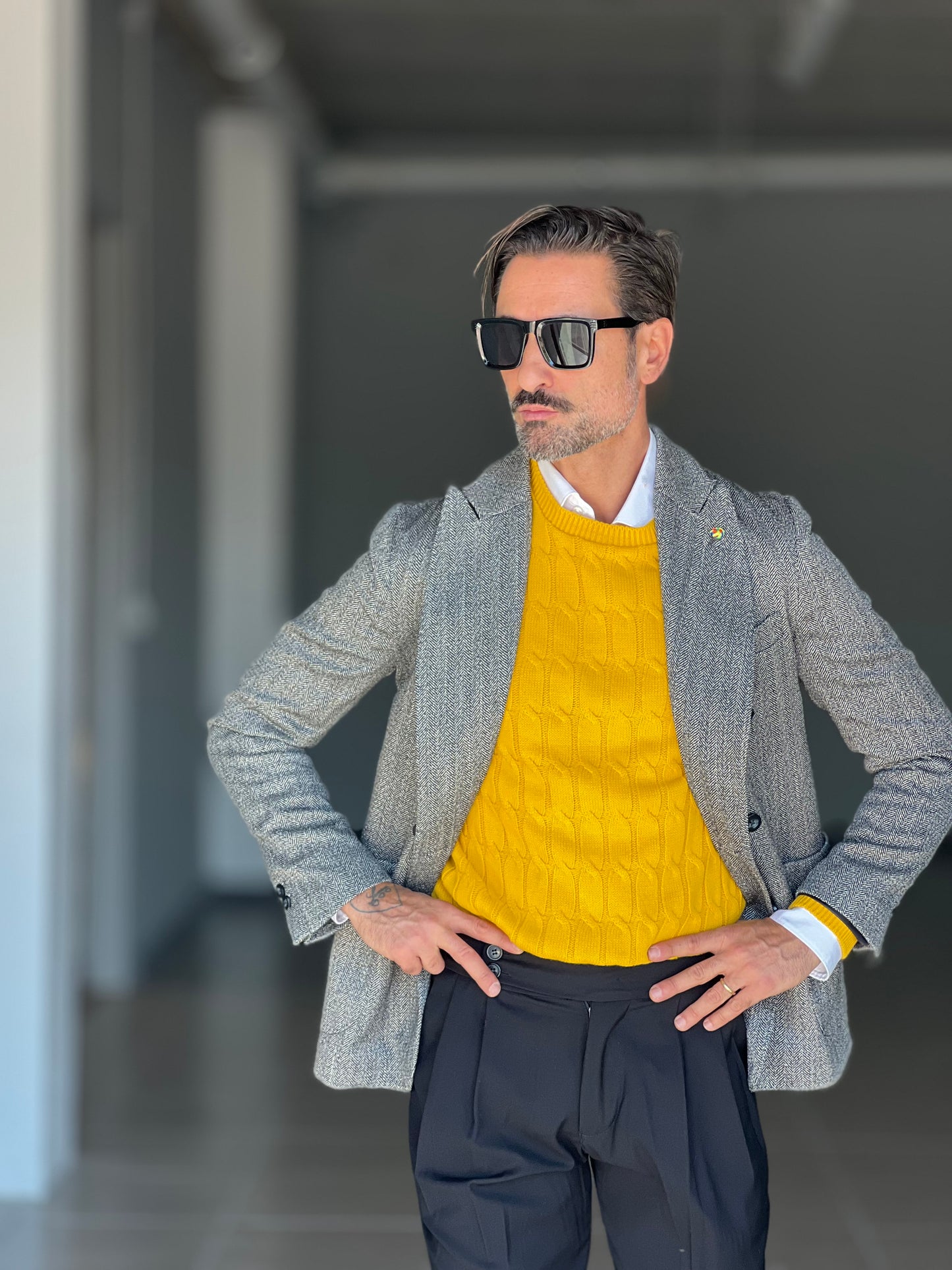 GIACCA PANNO TWEED  MICROFANTASIA GRIGIA  DOPPIOPETTO