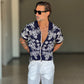 WHITE VISCOSE TROUSERS WITH REGULAR BOTTOM