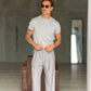 WHITE VISCOSE TROUSERS WITH REGULAR BOTTOM